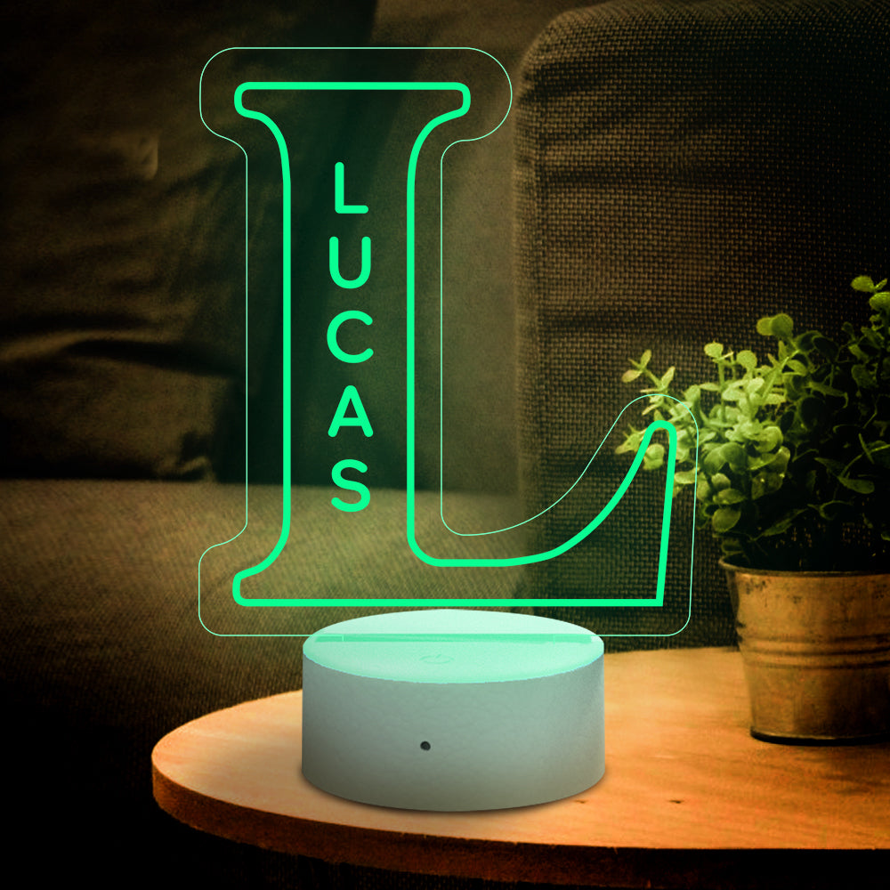 Personalized A-Z 26 Letters LED Lamp - Custom Name Night Light