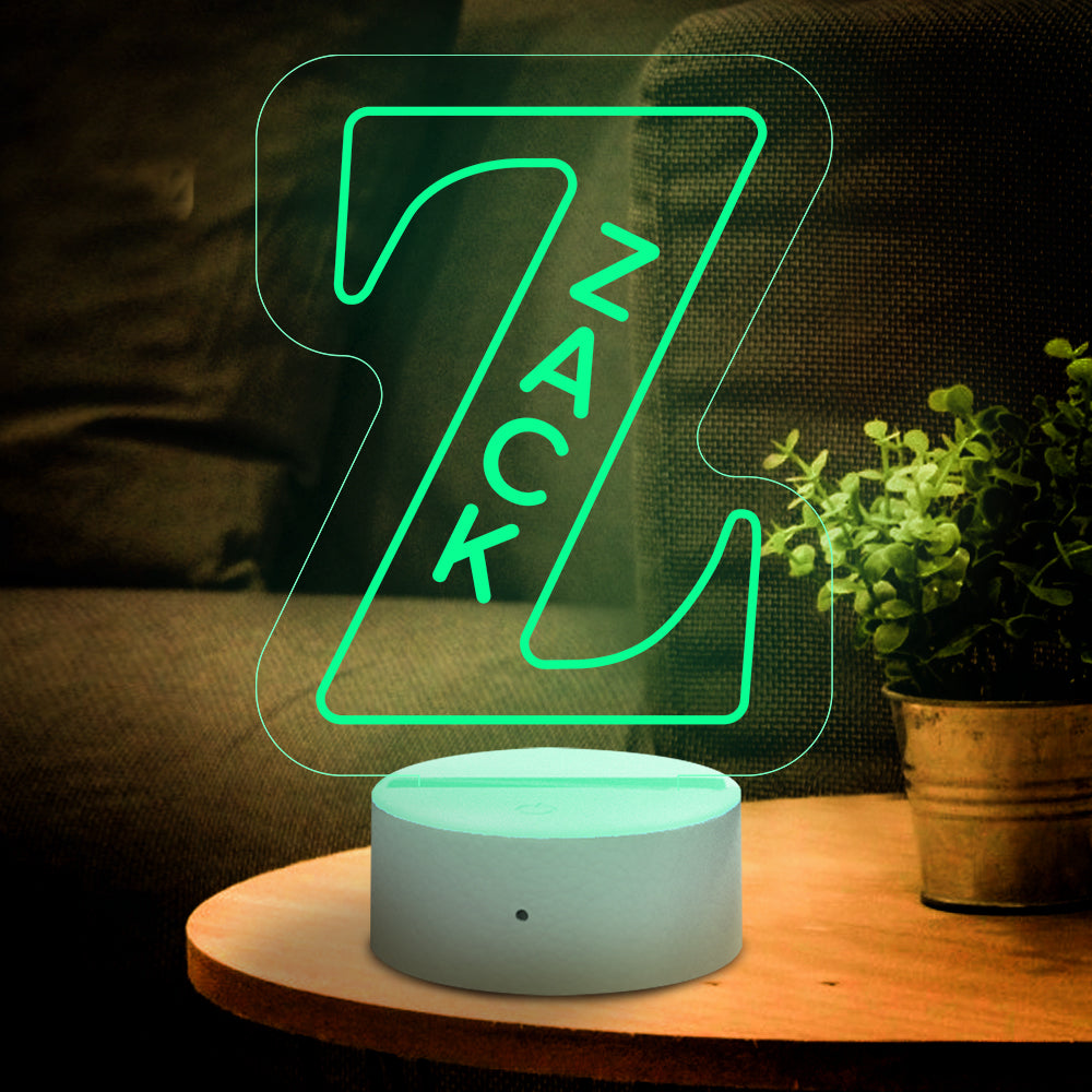 Personalized A-Z 26 Letters LED Lamp - Custom Name Night Light