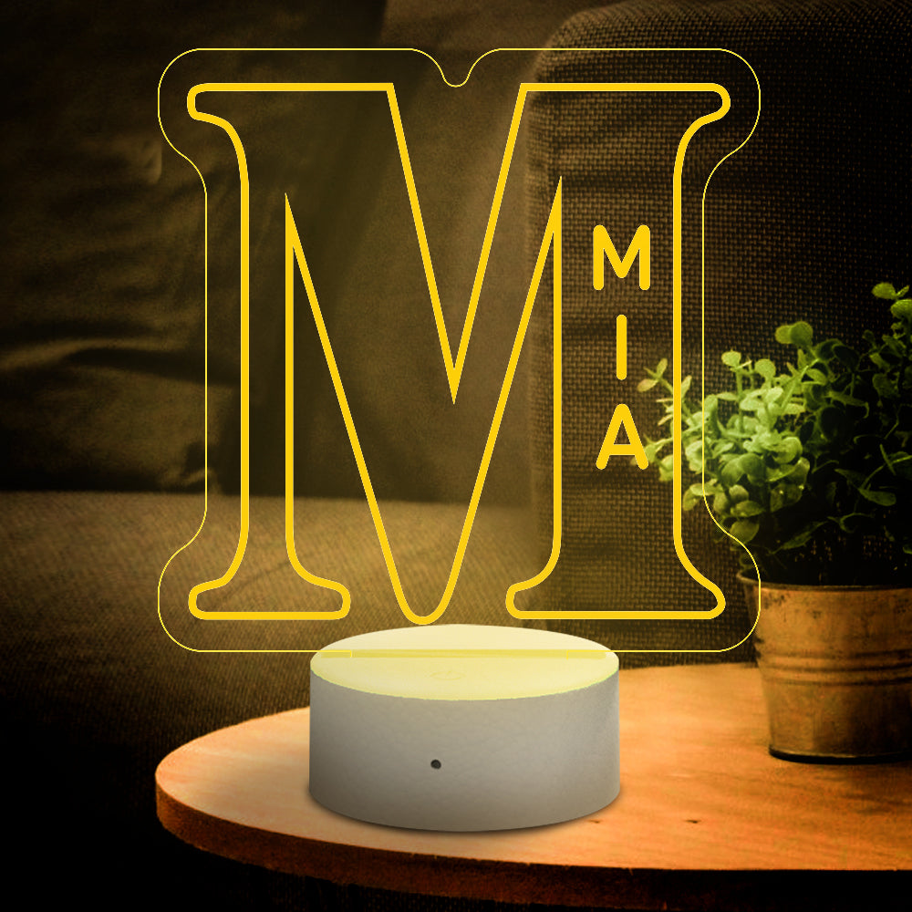 Personalized A-Z 26 Letters LED Lamp - Custom Name Night Light